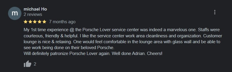 First-time customer impressed by ThePorscheLover's cleanliness and organisation