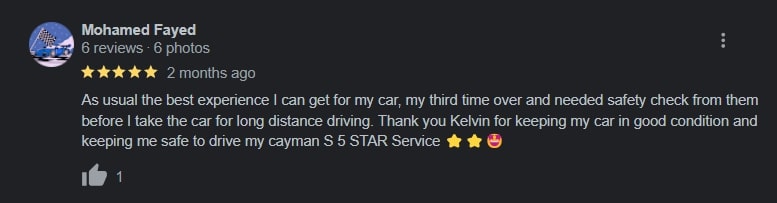 Three-time customer rating ThePorscheLover five stars
